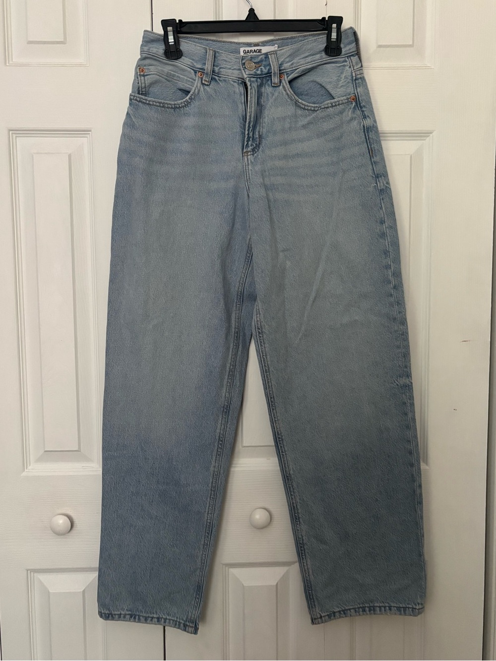 Garage Light Blue Straight Leg High-Rise Jeans